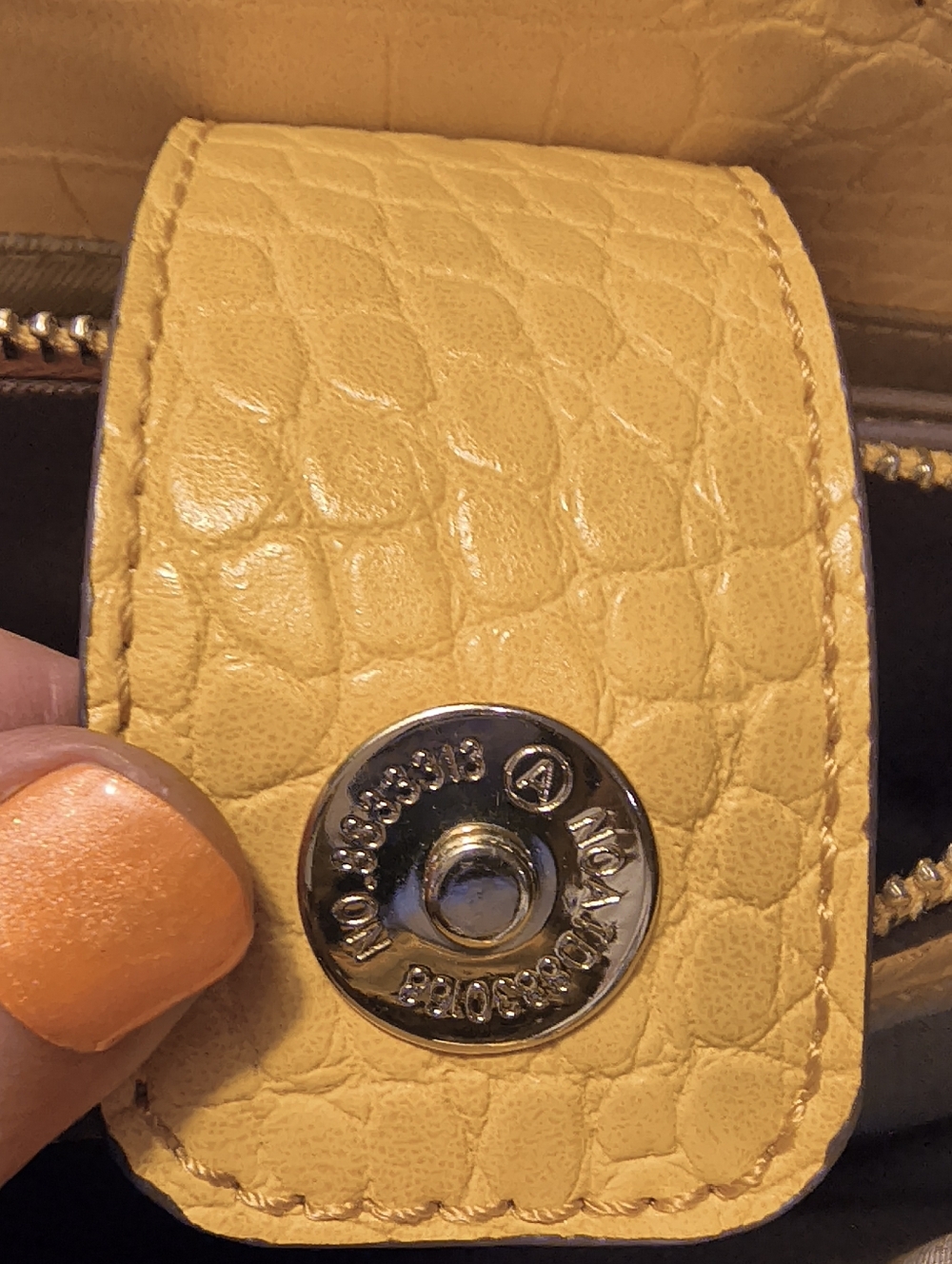 NWT Kate Landry Yellow Croc-Embossed Satchel - Picture 5 of 8